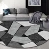 Modern Geometric Round Carpet Living Room Grey Luxury Decoration Home Bedroom Soft Rugs Lounge Coffee Tables Non-slip Floor Mats 2