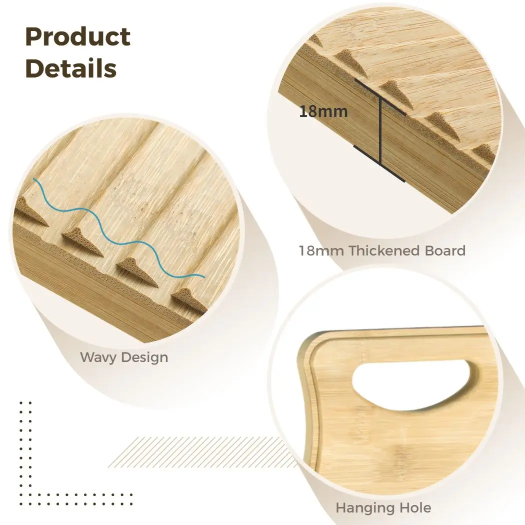 Non-Slip Bamboo Wood Washing Washboard Home Washing Scrubbing Board Creative Laundry Board Washboard Hand Wash For Home