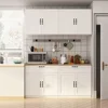 Sideboard,Wall-Mounted Kitchen Pantry with Doors, Drawers & Adjustable Shelves, Kitchen Cupboard Storage Cabinet for Living Room 2