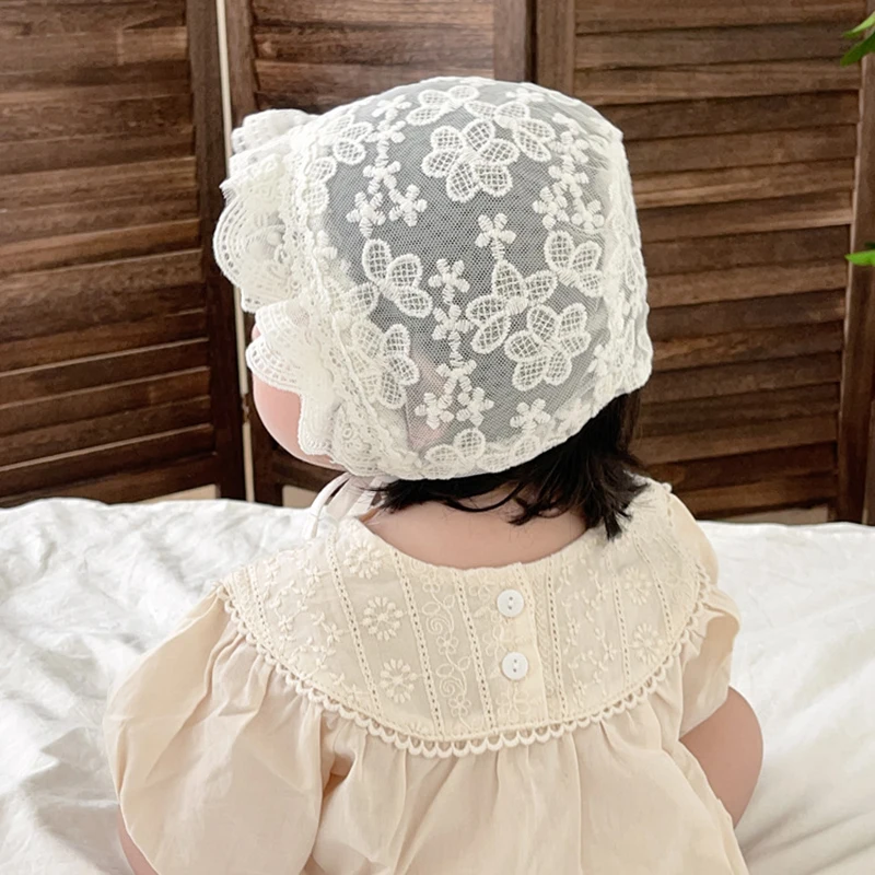 الدانتيل زهرة الطفل قبعة مطرزة الأزهار كشكش الأمير...
