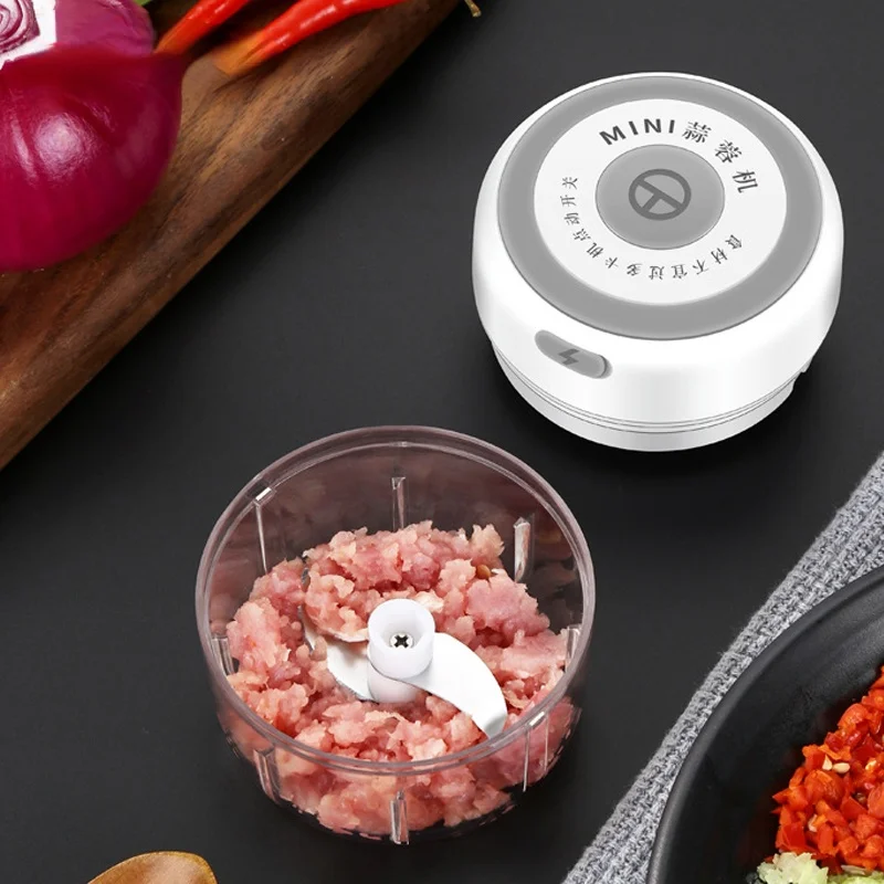 250ML Wireless Electric Garlic Press USB Household Portable Garlic Device Mini Meat Grinder Baby Complementary Food Mixer garlic chopper food mixer