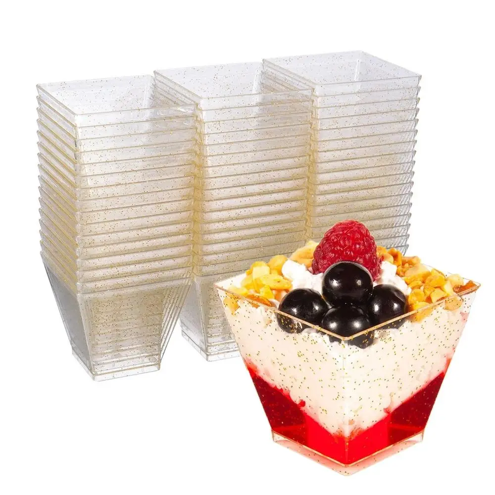 50/60/90ML Disposable Dessert Cup Plastic Dessert Ice Cream Cup 10/30/50pcs Home Festival Wedding Party Supplies plastic cups dessert cups plastic dessert cups