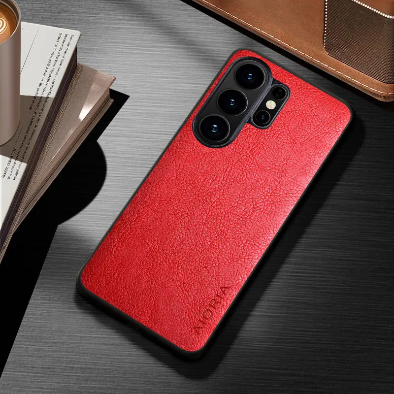 Stylish Classic Business Style Durable Premium PU Leather Phone Case Coque