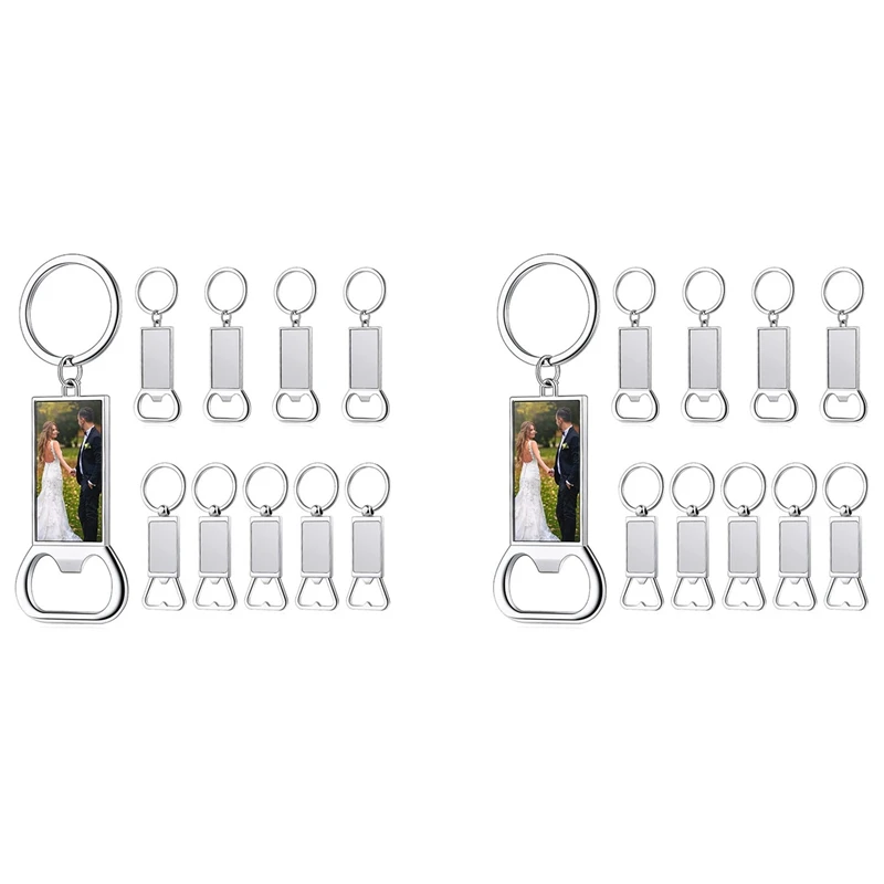 

20Pcs Sublimation Keychain Blanks - Sublimation Keychain Case Or Metal Sublimation Bottle Opener For Heat Transfer,Set A