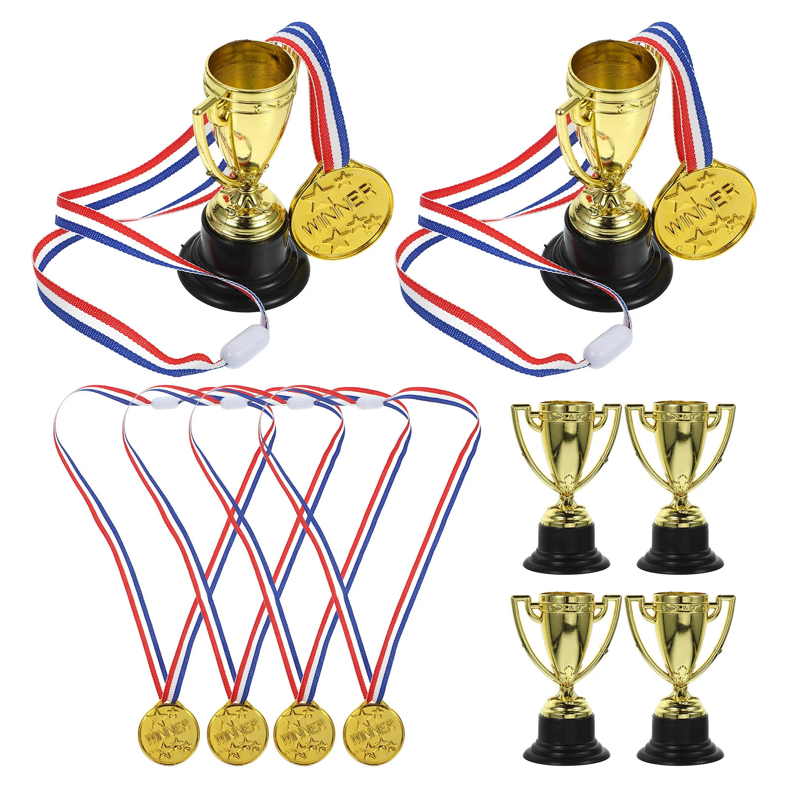 Christmas Child Stickers Children Gold Prizes Soccer Trophies Kids Awards Trophy 12 Pcs