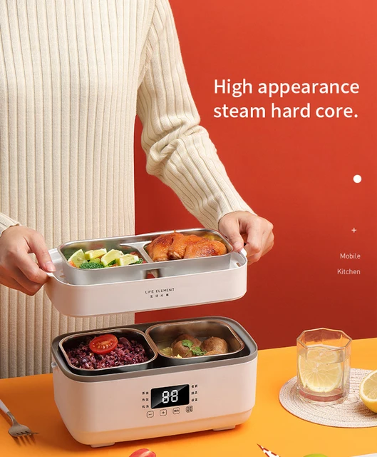 1.5L Electric Lunch Box Portable Rice Cooker Heating Bento Box Double Layer  Liner Food Container Steamer Heat Lunch Box 220V - AliExpress