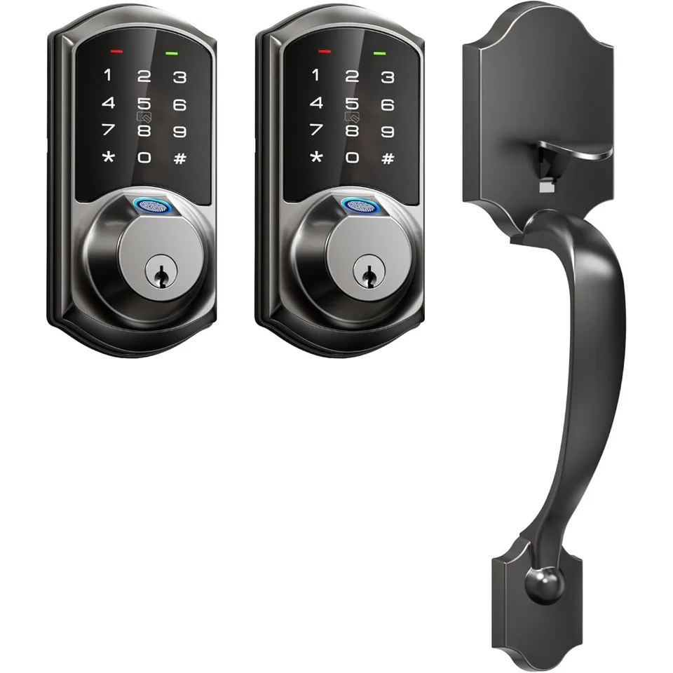 Matte Black Fingerprint Smart Door Lock