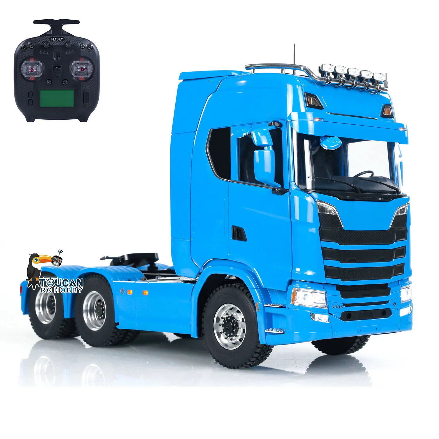 1/14 770s 6x6 Metal Chassis RC Tractor Truck Radio Control Painted Finished Car 2-speed Transmission Light Sound Toys for Boys 3