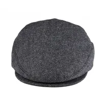 VOBOOM Wool Tweed Herringbone Flat Cap Newsboy Caps Men Women Classic Cabbie Driver Hat  Beret for Male Golf Hunting Ivy Hats 3