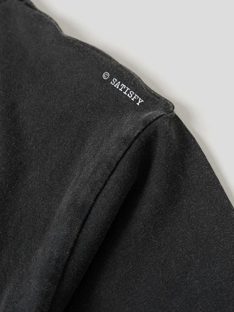 High Quali Satisify Motech round Ne Distred Cotton ort Sve T-irt Running Print Loose Fit Summer Breathable Yout...