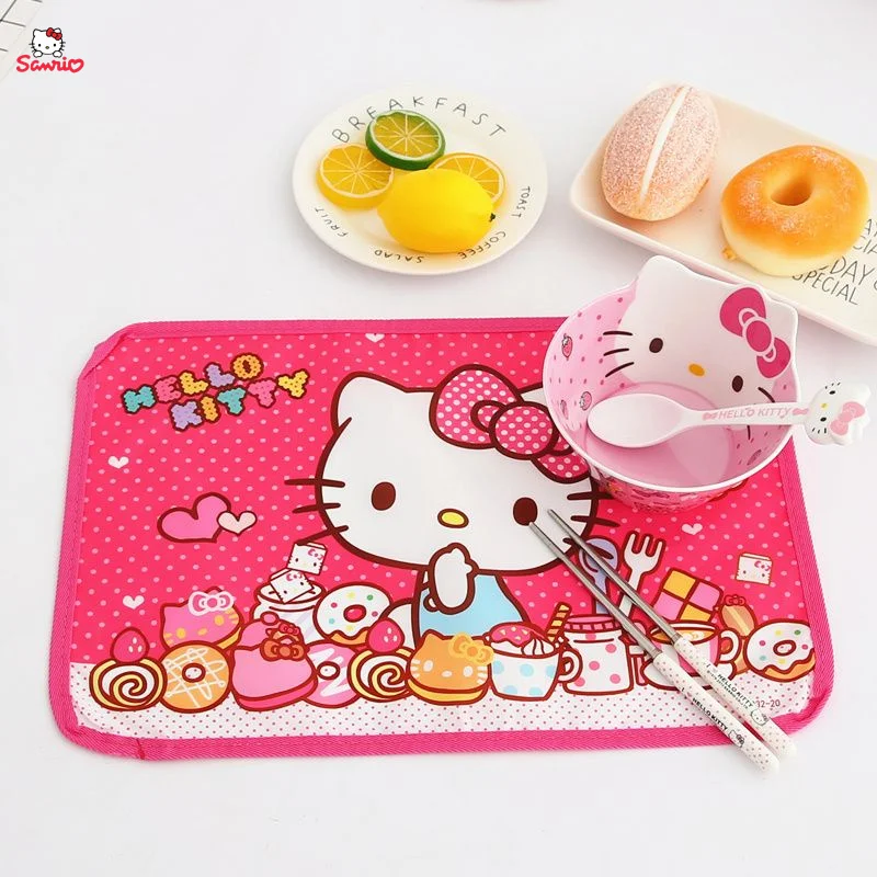 

Sanrio My Melody Hello Kitty легко чистить милая детская подстилка Водонепроницаемая маслостойкая изоляция Аниме Фигурка скатерть для дома