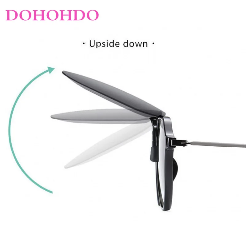DOHOHDO New Men Women Clip On Sunglasses Polarizing UV400 Protention Vintage Clip Polarized Glasses Night Vision Driving_voghion.com