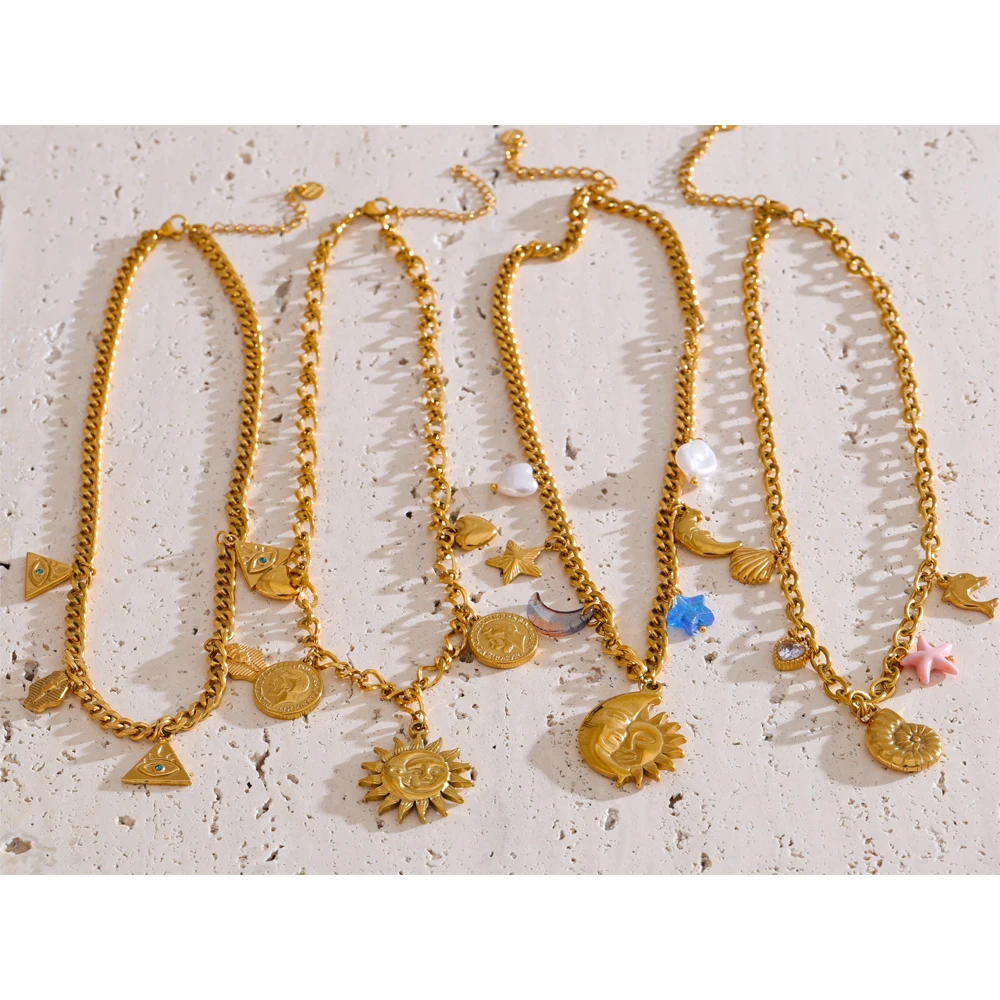 Yhpup Handmade Golden Waterproof PVD Plated Stainless Steel Jewelry