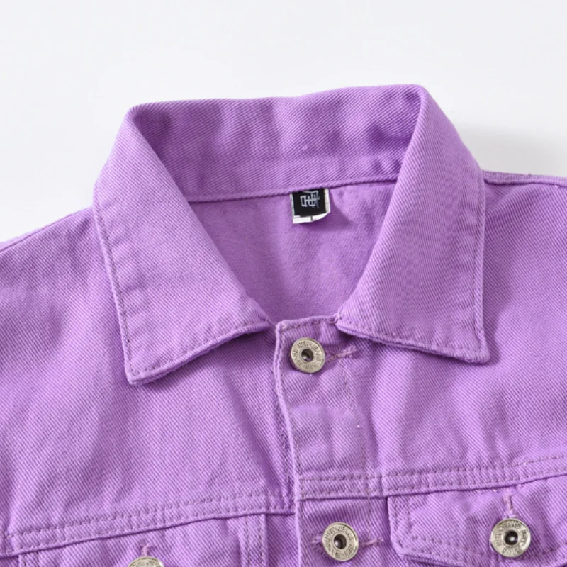 Violet Mens XL Denim JACKET Lilac Purple Plum Dyed Upcycled 