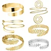 Alloy Spiral Armband Upper Arm Cuff Armlet Bangle Bracelet Egyptian Costume Accessory for Women Gold Silver Color 5