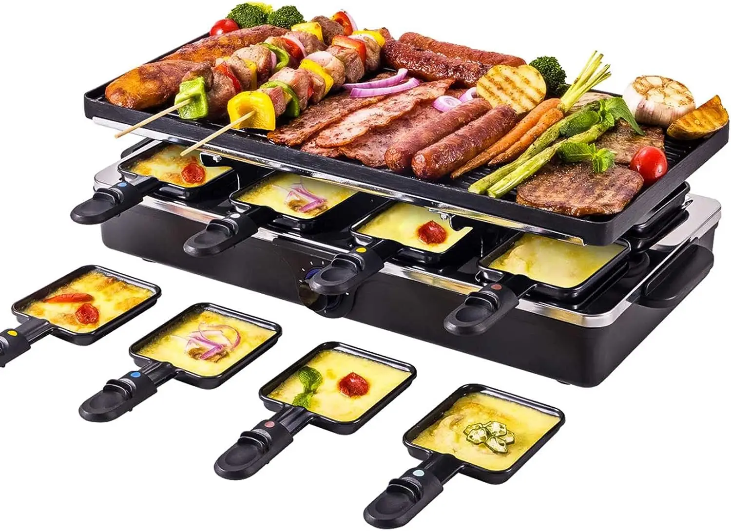 

Table Grill Korean BBQ Indoor Grill Griddle Nonstick Extra Large Reversible 2-In-1 Outdoor Dishwasher Safe with Cheese 8 Paddle