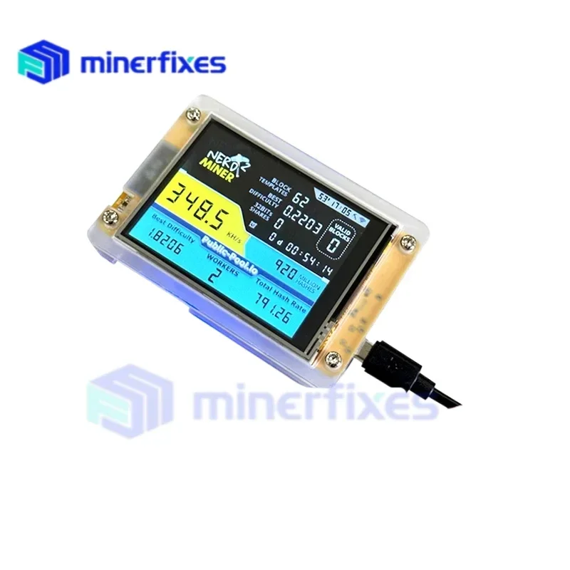 Crypto Bitcoin Miner NerdMiner V2 2.8 inch 350kh/s BTC Solo Lottery Mining Machine