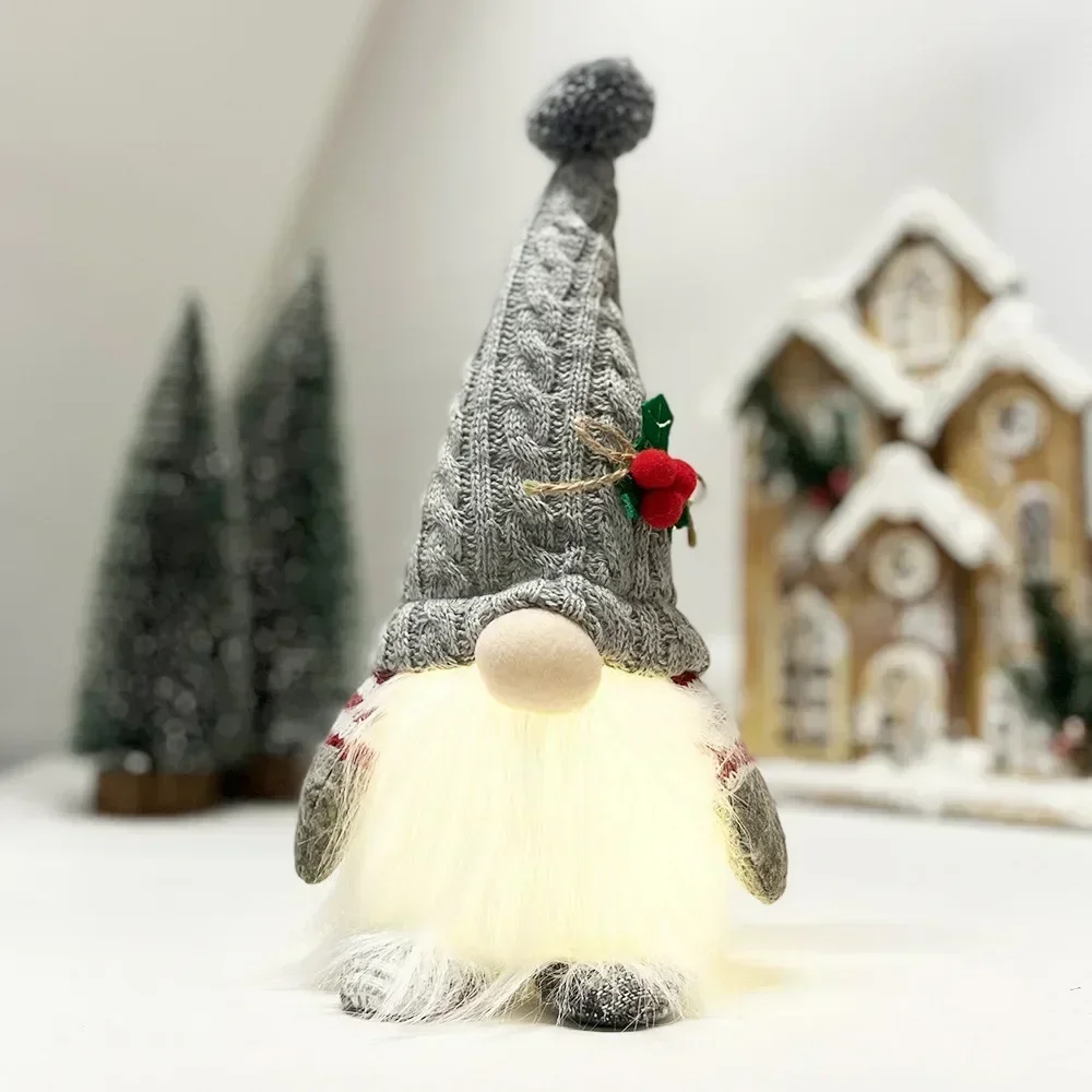 Christmas Doll Gift Ornament Christmas High end Lantern Dwarf Knitted Hat Rudolf Doll Ornament santa gnome christmas decorations santa claus doll