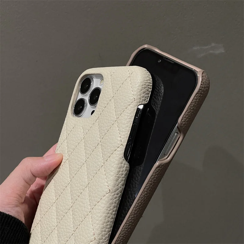 Custom Name Letters Leather Card Holder Case For iphone 14 13 12 11 Pro 14  Plus X XS XR 7 8 Plus Lattice Luxury Shockproof Cover - AliExpress