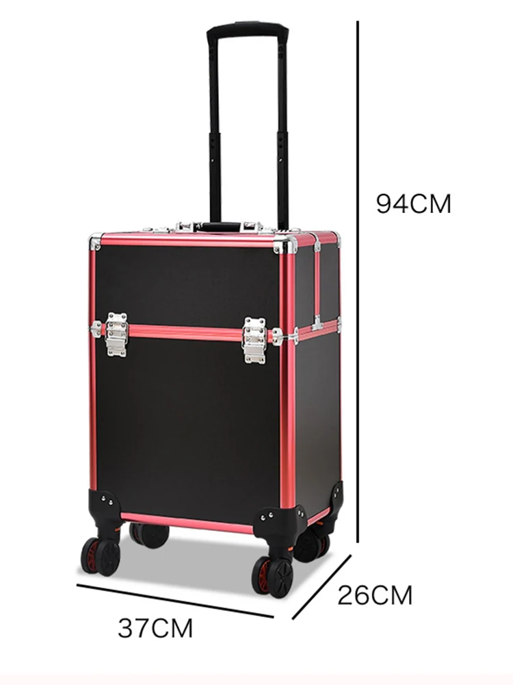 Professional Makeup Suitcase Travel Beauty Cosmetics Organizer Luggage Box Manicure Suitcases Wheels Trolley Case Customized