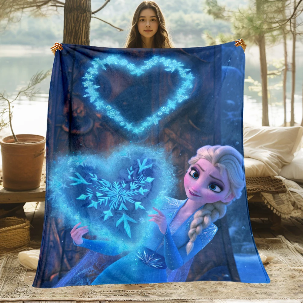Frozen Elsa Cute Cartoon HD Art Print Blanket.Warm Flannel,Bedroom,Living Room Sofa,Bed,Chair,Gifts,Picnics,Trips,Camp,Blankets. 5