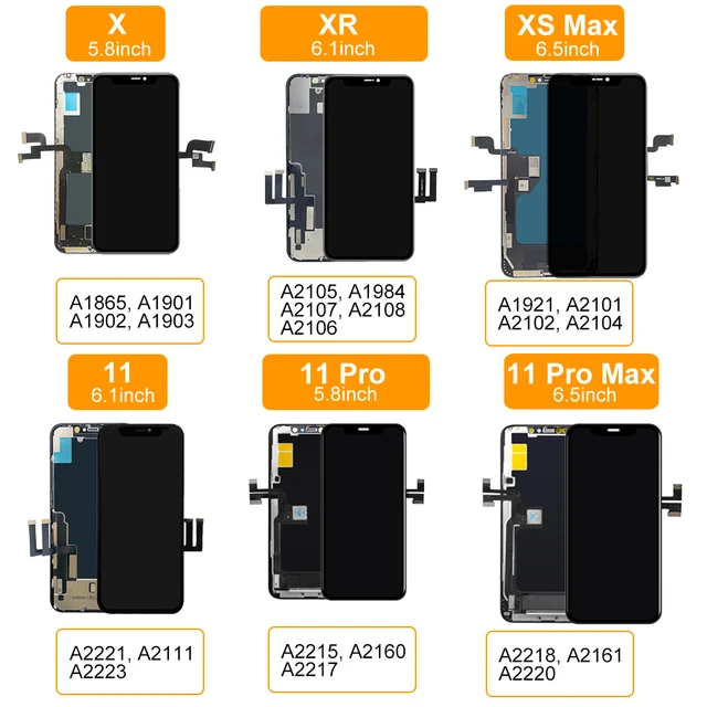 Pantalla LCD de repuesto compatible con iPhone 11 Pro Max 6,5 pulgadas  (modelo A2161, A2220, A2218) 3D pantalla táctil digitalizador de marco de