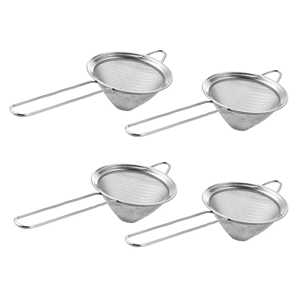 

Stainless Steel Strainer Cone Shaped Cocktail Strainer 4pcs 8 5cm Fine Mesh Colander Sieve Sifters for Tea Coffee Drinks
