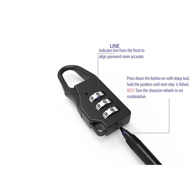 3 Digits Multi-Color Mini Password Code Combination Padlock Suitcase For Luggage Travel Smart Lock Keyed Anti-thieft Door Lock 2