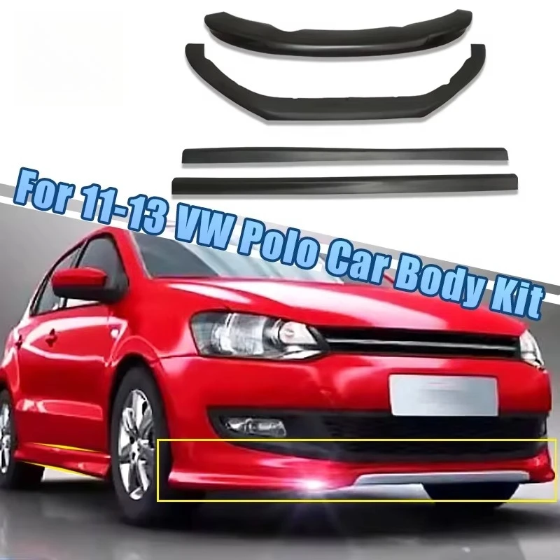 폭스바겐 폴로 2011 2012 2013용 자동차 프론트 립 ABS 소재 바디 키트 프론트 범퍼 립 사이드 스커트 리어 디퓨저 립 외장 부품
