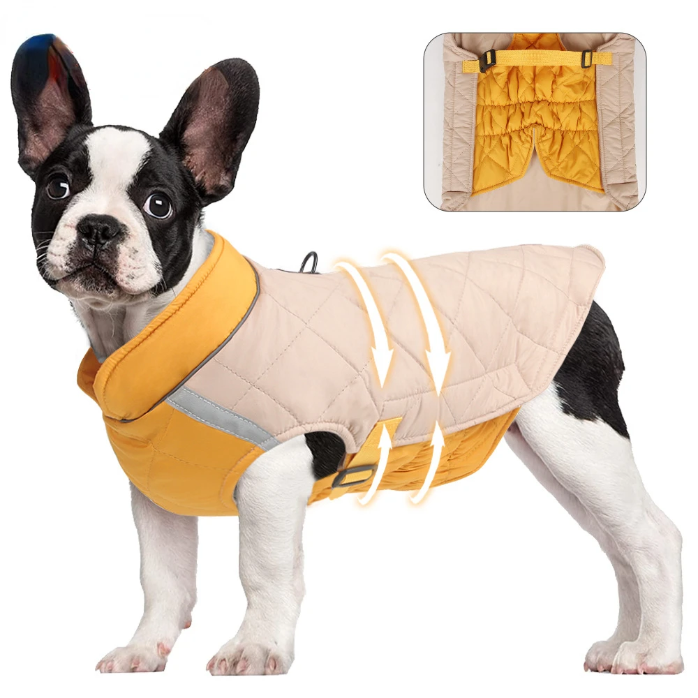 

Dog Cold Weather Coats - Cozy Windproof Winter Dog Jacket, Thick Padded Warm Coat Reflective Vest Clothes for Dogs