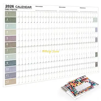 C90C 2026 Anno intero per visualizzare l'organizzatore della parete casa calendario datato pianificatore annuale