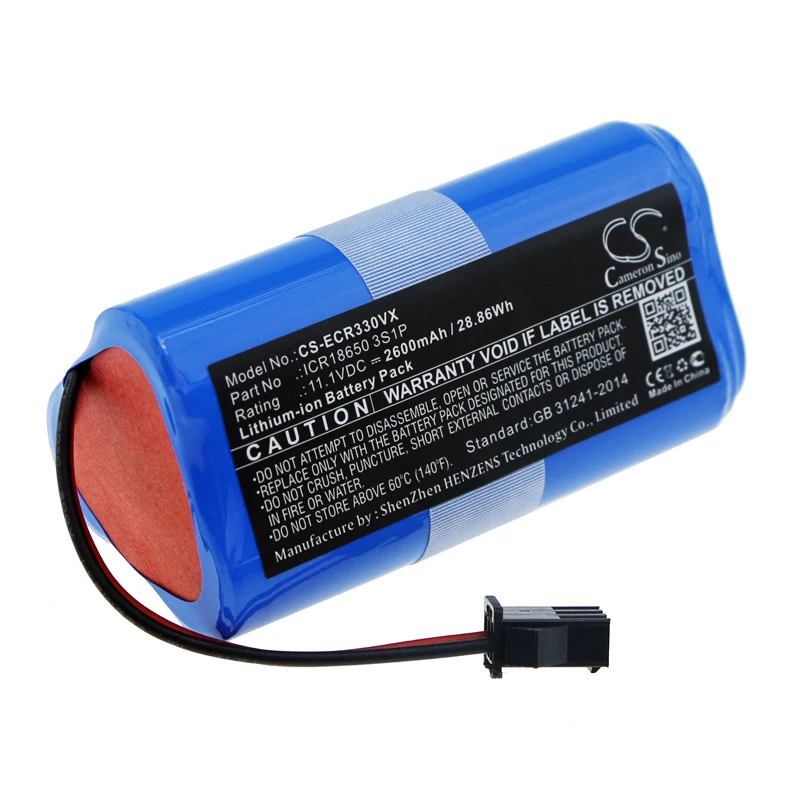 

Vacuum 2600mAh Li-ion 11.1V 28.86Wh Battery for Dora CR330 CR331 CR332 CR333 Ecovacs CEN330 CR330 ICR18650 3S1P
