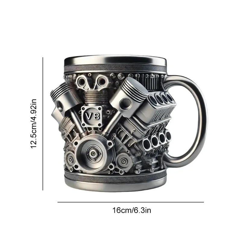 Interesting creative 450ml coffee cup ornament engine cup engine mug suitable for car enthusiasts as a gift
