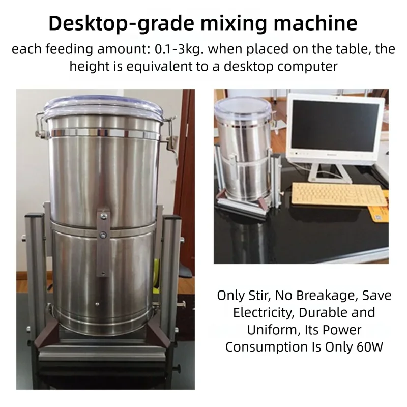 JH Desktop Mixing Machine Powder Granule Mixer for Fish Bait Feed Plastic Dye Ho