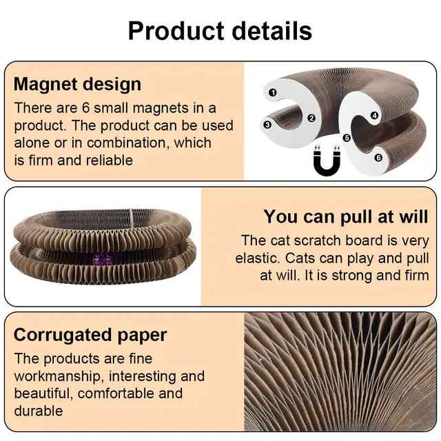 Foldable Cat Scratcher Bed Toy 3