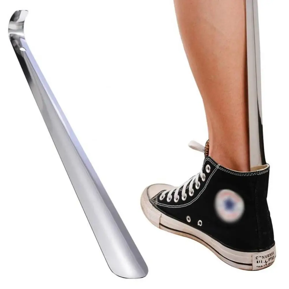 1pcs Portable Home Supply Stainless Steel Shoes Lifter Shoespooner Durable Tool Wearing Long Handle Pull Professional Shoehorns 6