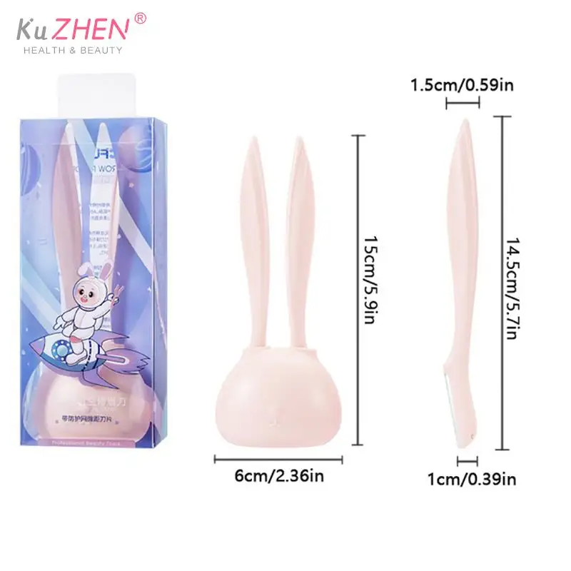 Rabbit Facial Blades Shaping Knives Eyebrow Trimmers Eyebrow Shaver Safe Face Hair Removal Razor Blades Make Up Tools For Women 6