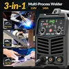 140Amp MIG Welder, 110V Flux Core MIG/Stick/Lift TIG 3 in 1 MultiProcess Welding Machine with Synergy 2