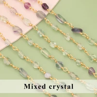 YEGUI C324, chaîne, sans nickel, plaqué or 18 carats, cuivre, pierre naturelle, fait à la main, collier de bracelet à bricoler soi-même, fabrication de bijoux, 1 m/lot 4