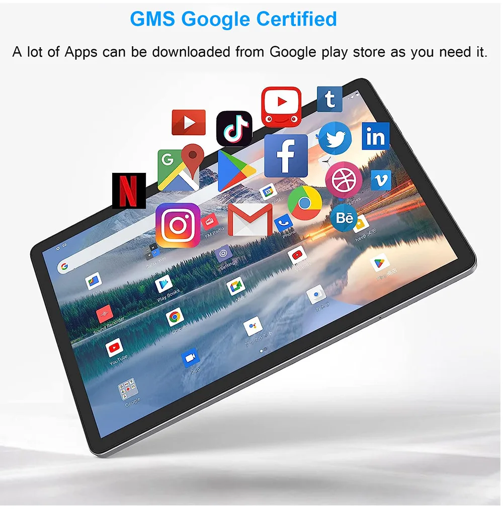 Nenmone Global Version Tab 10 Inch 4G Tablet Android 11 Octa Core 12GB 256GB 7000mAh Battery 16MP Camera 2 In 1 Tablet Laptop 3