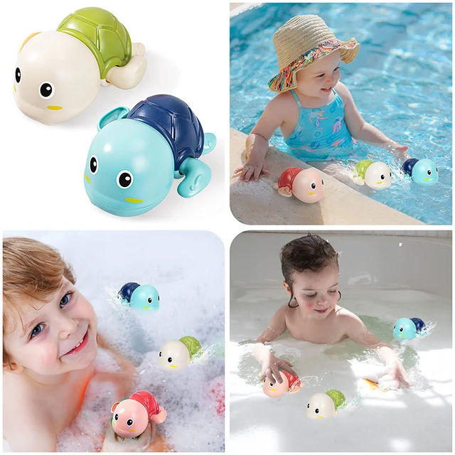 Baby Bath Toys Bathing Cute Swimming Turtle Whale Pool Beach Classic Chain Clockwork Water Toy For