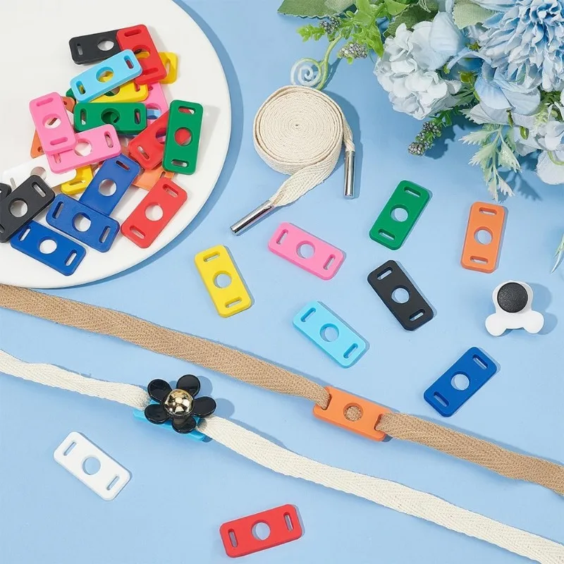 9 Colors Shoe Lace Charms Colorful Shoelaces Decorations Clips PVC Shoe Lace Tags 1.2x0.5x0.07 inch Shoelace Adapter DIY 36Pcs craft supplies