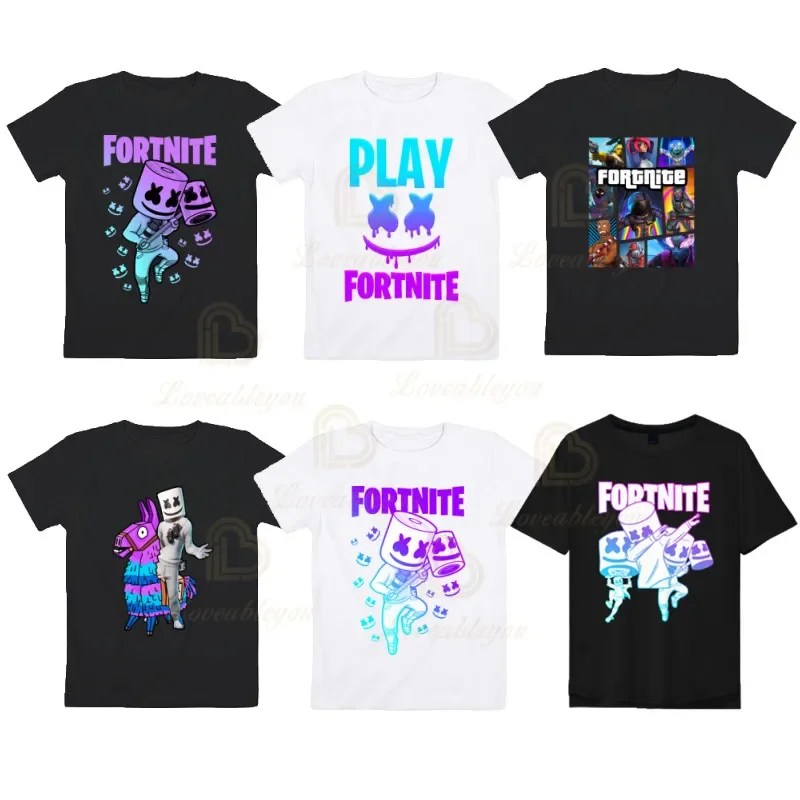 Summer Boys Kid Children FORTNITE Hero Victory Battle Royale Print Summer Tops Tee T-shirt Baby Casual Casual Wear Clothes