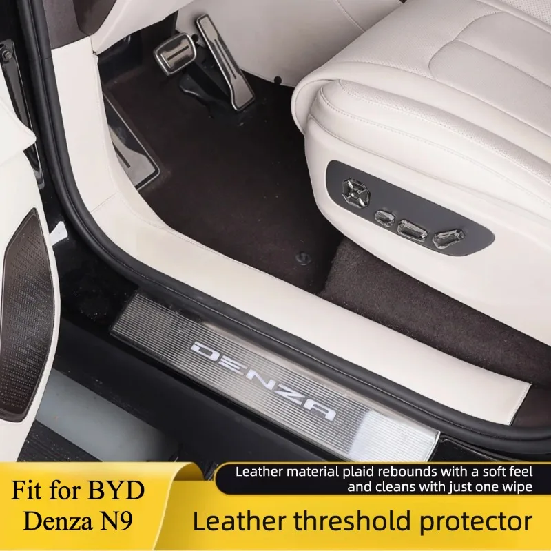BYD 덴자 N9 2025 2026 가죽 도어 스트리프 웰컴 페달 보호 매트 자동차 실내 개조 액세서리