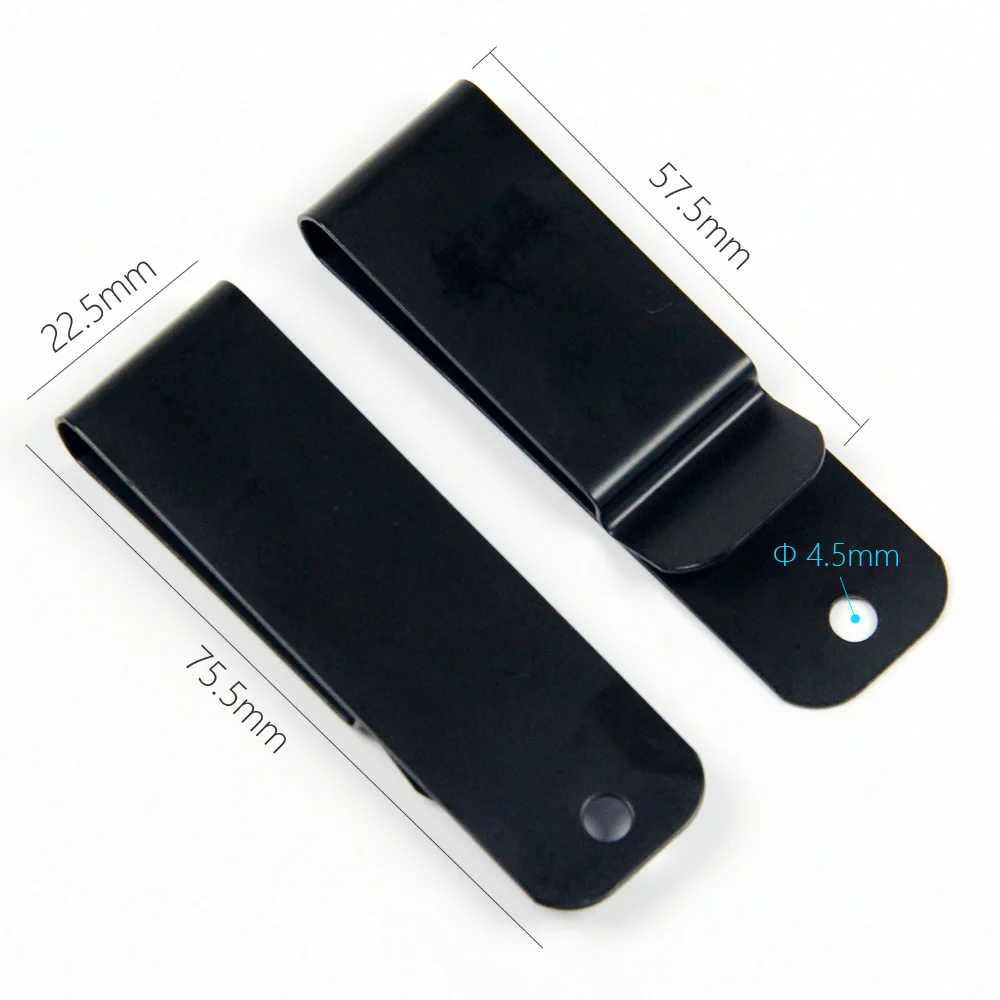 10 Clip Da Cintura In Metallo Per Fondina Pelle - Molla, 52x11mm, Nichel E Nero, Per Borse E Accessori