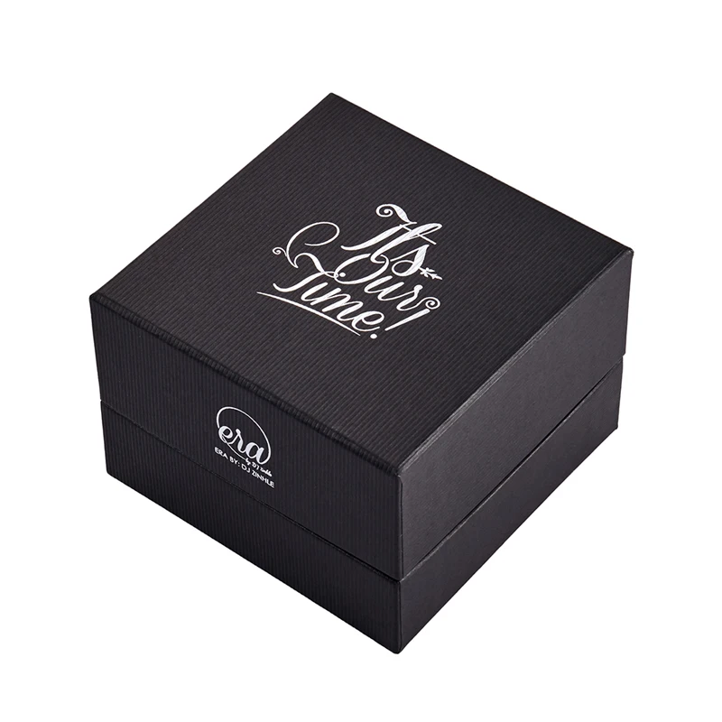 Wholesale hard cardboard square OEM customized logo printing watch box for jewelry packages