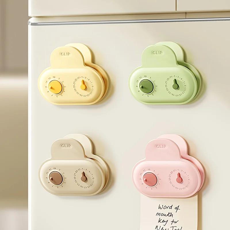 5-Pack Refrigerator Magnet Sealing Clips in Different Colors, Which Can Record The Date. Suitable for Home And Kitchen
