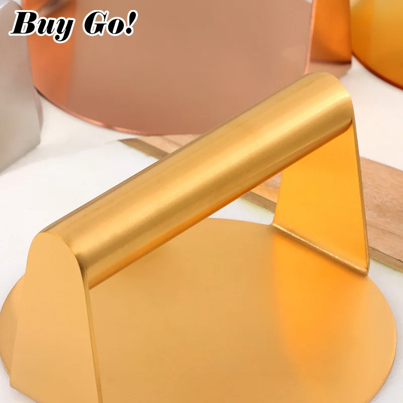 1Pc Stainless Steel Smash Burger Press Hamburger Patties Meat Masher Circular Meat Press Mold for Deli Meats Kitchen Accessories