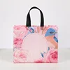 10PCS Rose Printing Packaging Shopping Bag Handle Waterproof Non Woven Fabric Gift Bags Black Clothing Store HandBag 4