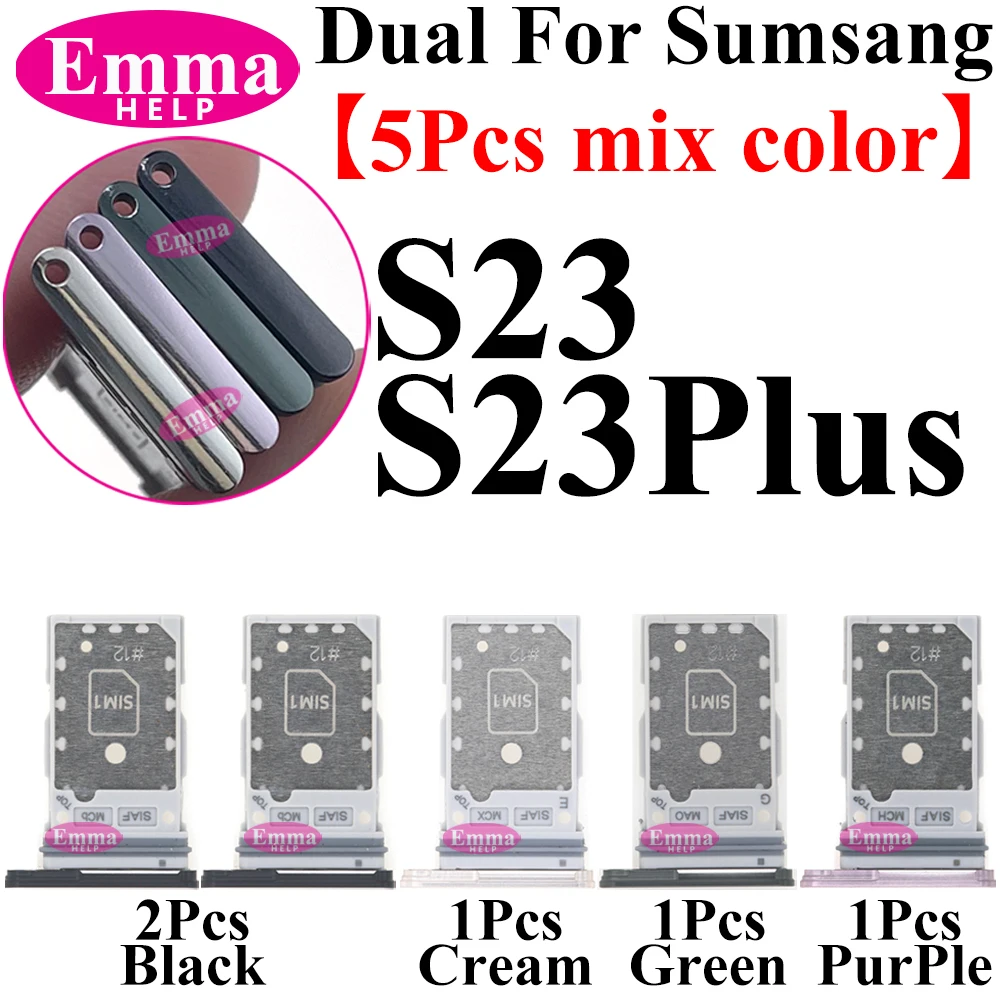 Sim card accessories 5Pcs Sim Tray Card Holder Adapter Drawer Socket For Samsung S10 S10E S20FE S21 S22 Plus S23 S24 Ultra